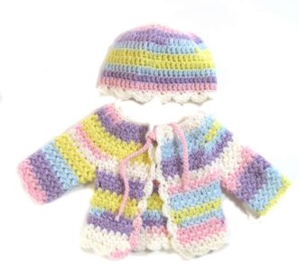 KSS Pastel Sweater/Cardigan with a Hat Newborn - 3 Months