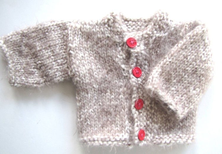 KSS  Beige Soft Mohair Cardigan with a Hat (3  Months)