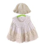 KSS Naural White/Beige Crocheted Cotton Baby Dress 12 Months DR-135