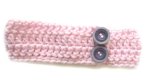 KSS Pink Heavy Crocheted Headband with Buttons 18" 3 Years & up HB-224