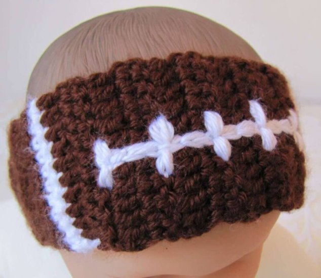 KSS Football Brown/White Headband Adjustable from 15" - Click Image to Close