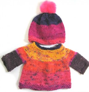 KSS Colorful Pullover Sweater with a Pom Pom Hat (9 Months) SW-651