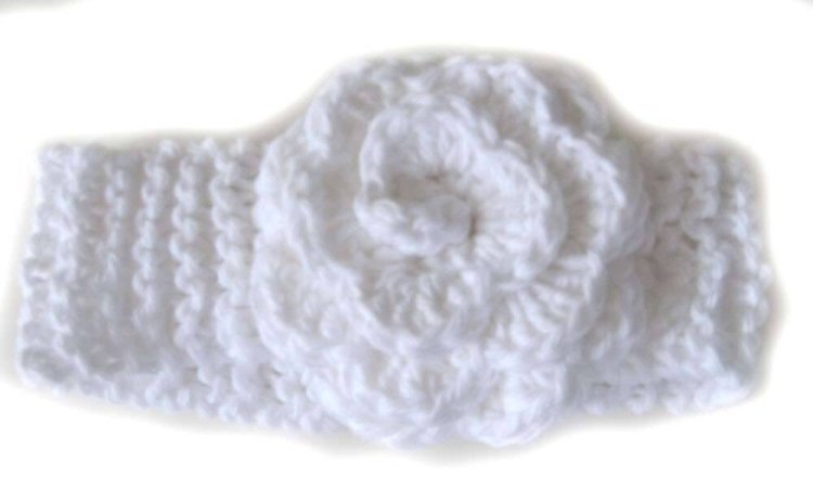 KSS Wide White Cotton Headband 14-16" (6-9 Months) - Click Image to Close