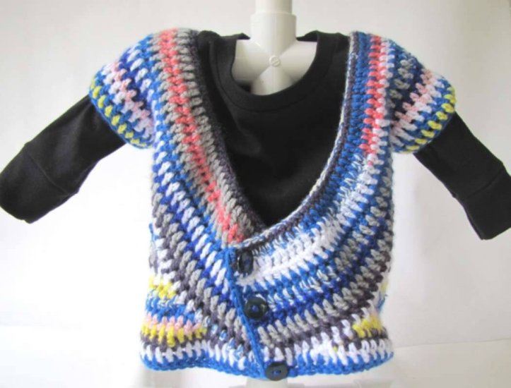 KSS Free Form Crocheted  Long Sweater Vest with T-shirt 12 Months