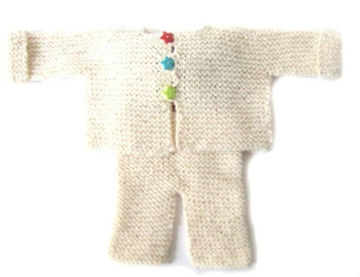 KSS Ivory Cotton Baby Sweater with Pants 6 Months SW-158