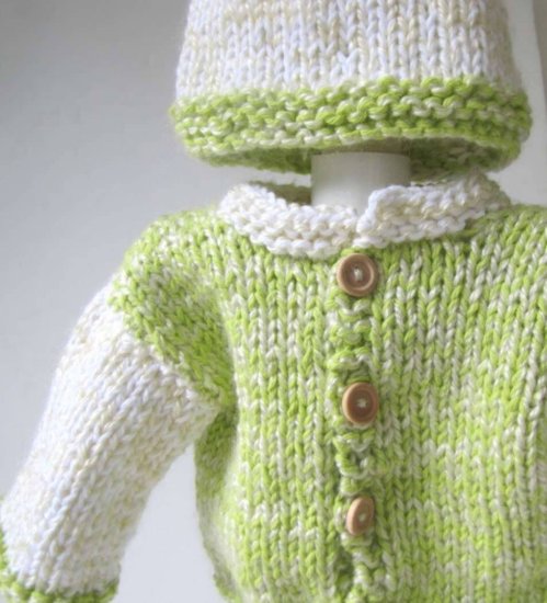 KSS Greenish Cotton Sweater/Jacket Set (6 - 9 Months)