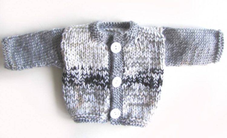 KSS Heavy Blue/Grey/Black Cardigan/Jacket & Hat 3 Months - Click Image to Close