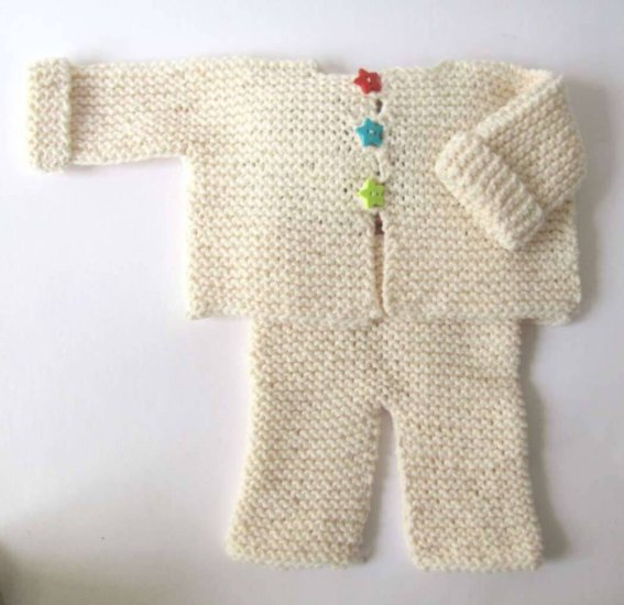KSS Ivory Cotton Baby Sweater with Pants 6 Months SW-158
