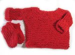 KSS Red Cotton Soft Pullover Sweater with Booties 6 Months SW-698