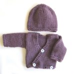 KSS Purple Wrap Baby Sweater/jacket and Hat (3-6 Months) SW-960
