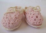 KSS Pink Cotton Crocheted Loafers Booties (3 - 6 Months)