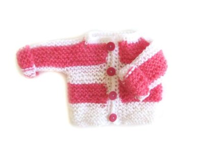 KSS Pink & White Striped Baby Sweater (3 Months)
