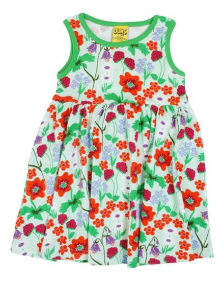 DUNS Organic Cotton "Summer Flowers" Short Sleeve Dress (116cm/5-6Y)