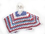 KSS Crocheted Red, White and Blue Rabbit Blanky 14x14" TO-075