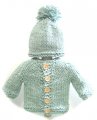 KSS Aqua Colored Sweater/Cardigan with a Hat (3 Months)