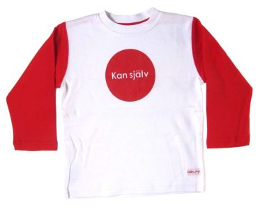 Liten Jag T-shirt "Kan sjÃ¤lv" (Do it myself) Red 2 - 3 Years