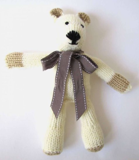 KSS Offwhite Knitted Teddy Bear 10" long TO-017 - Click Image to Close