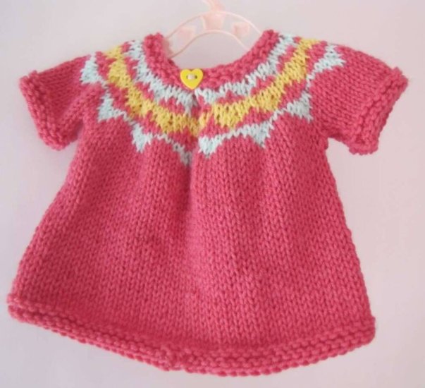 KSS Dark Pink Knitted Dress 12 Months - Click Image to Close
