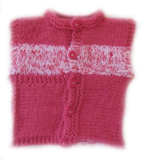 KSS Pink Sweater Vest, Hat & Booties (6-9 Months) - Click Image to Close