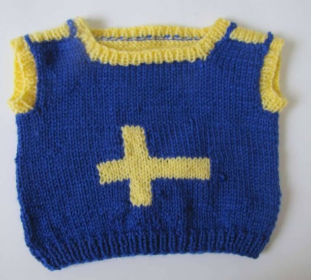 KSS Blue with Swedish Flag Baby Vest  18 Months SW-445
