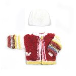 KSS Red/Pink with Hearts Sweater & Hat (3 Months) KSS-SW-716-HA-628-ET