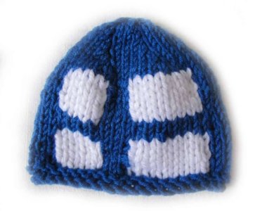 KSS Blue Knitted Cap with Finnish Flag 15-18" Toddler HA-361