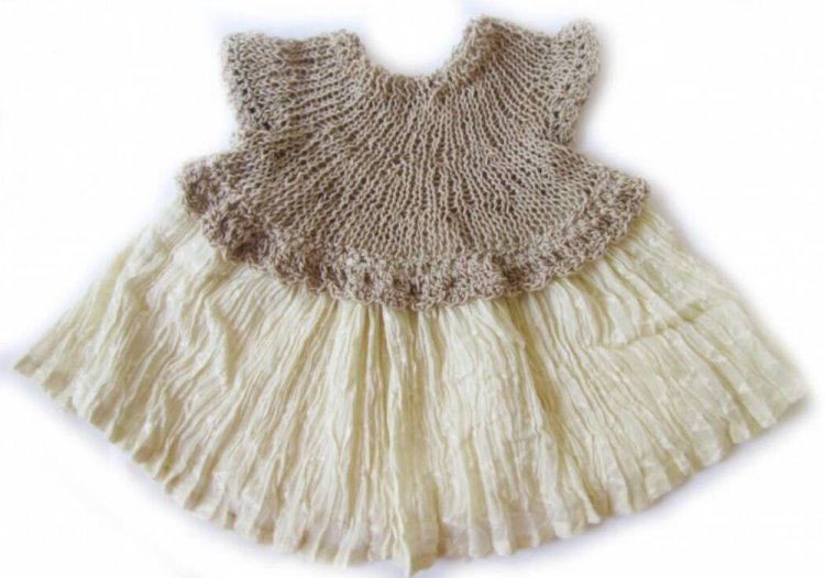 KSS Natural Cotton Knitted Baby Dress (9 Months) DR-066 - Click Image to Close