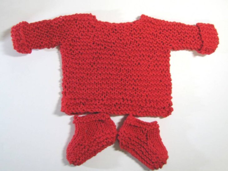 KSS Red Cotton Soft Pullover Sweater with Booties 6 Months SW-698