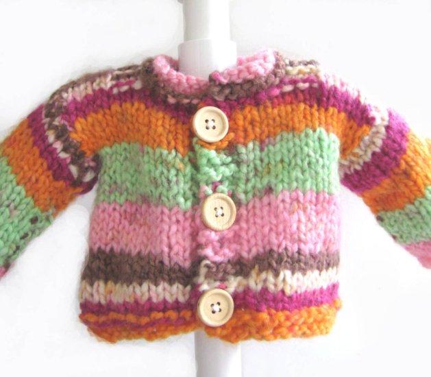 KSS Heavy Striped Pastel Sweater/Jacket (6 Months) SW-689 - Click Image to Close