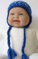 KSS Blue/White Cap with Ear flaps 13 - 15" (0 - 1 Years)