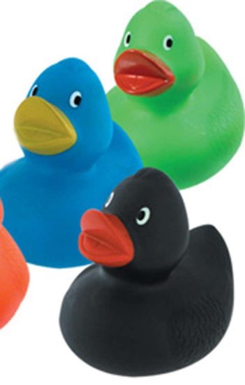 Classic Three Blue, Black and Green Rubber Duckies 3.25" RDKMC - Click Image to Close