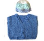 KSS Traditional Blue Sweater Vest & Hat (3 - 4 Years) SW-171-HA-705