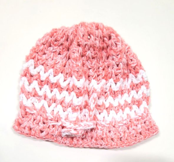 KSS Pink/White Crocheted Cotton Sunhat 17"/2-3 Years HA-831