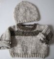 KSS Wheat and Green Sweater with a Hat (9 - 12 Months)