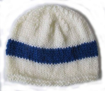 KSS White Beanie with Finnish Colors 16-19 inch (1-3 Years) HA-254
