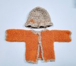 KSS Copper Fluffy Cardigan and Hat 3 Months SW-1031