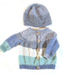 KSS Blocked Color Sweater/Jacket and Hat (6 - 12 Months) KSS-SW-938-AZH