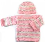 KSS Heavy Pink/Beige Striped Toddler Pullover Sweater 3T