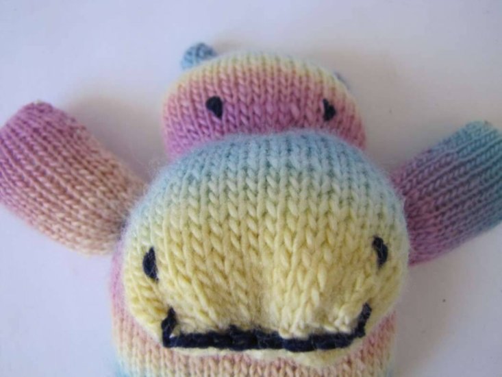 KSS Knitted Rainbow Hippo 11" tall - Click Image to Close
