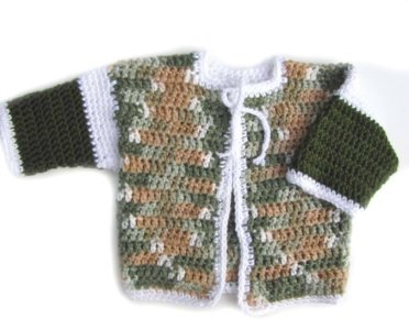KSS Camouflage Heavy Crocheted Sweater/Jacket (18 Months) SW-547