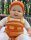 KSS Yellow Knitted Pumpkin Onesie Romper and Hat 6 Months PA-075