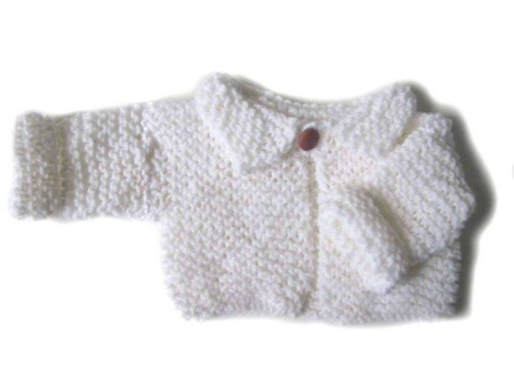KSS White Baby Sweater/Cardigan (3 - 6 Months) - Click Image to Close