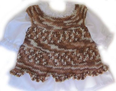 KSS Natural and White Crocheted Top Dress (18 Months)