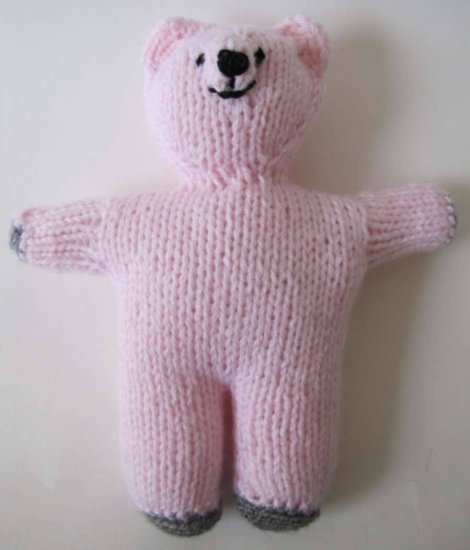 KSS Pink Knitted Teddy Bear 11" long - Click Image to Close