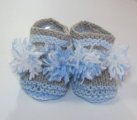 KSS Light Weight Knitted Blue Booties (3 - 6 Months)