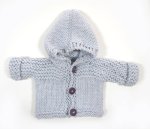 KSS Bluish Grey Hooded Baby Sweater/Jacket Newborn SW-889 KSS-SW-889-AZH