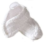 KSS White Knitted Cotton Booties (Newborn) BO-044