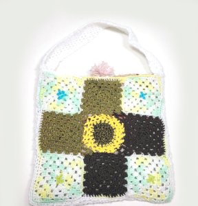 KSS Handmade Kids/Adults Lined Granny Square Crochet Shoulder Bag TO-099