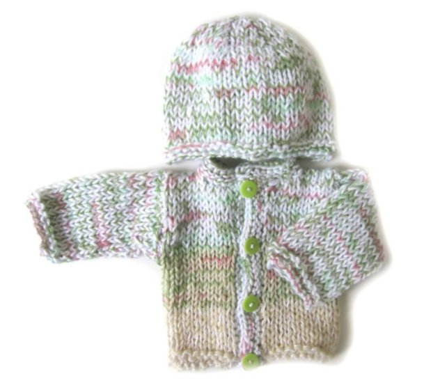 KSS Bright Morning Sweater/Jacket and Hat Newborn - 3 Months - Click Image to Close