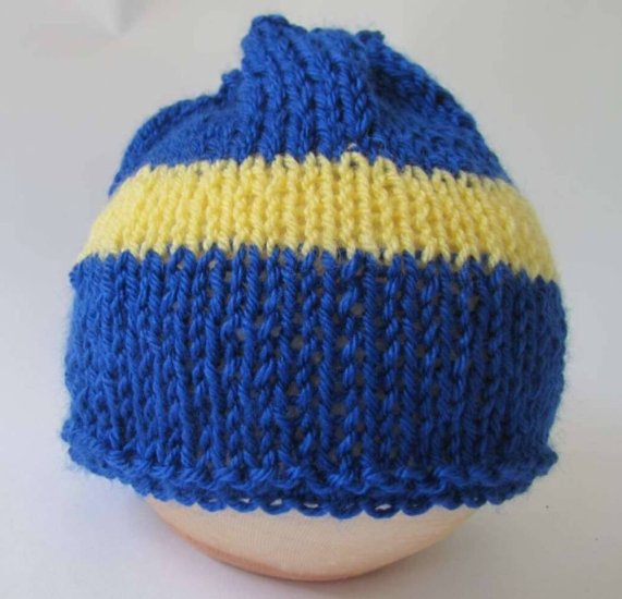 KSS Blue Beanie with Swedish Colors 16-18 Inch (Toddler) HA-257 - Click Image to Close